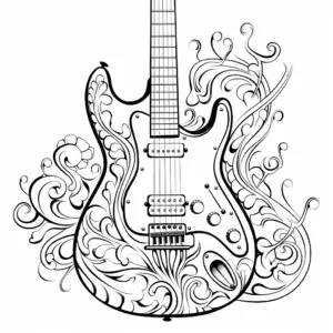 Gitara kolorowanka – darmowe i płatne kolorowanki do zabawy i dekoracji