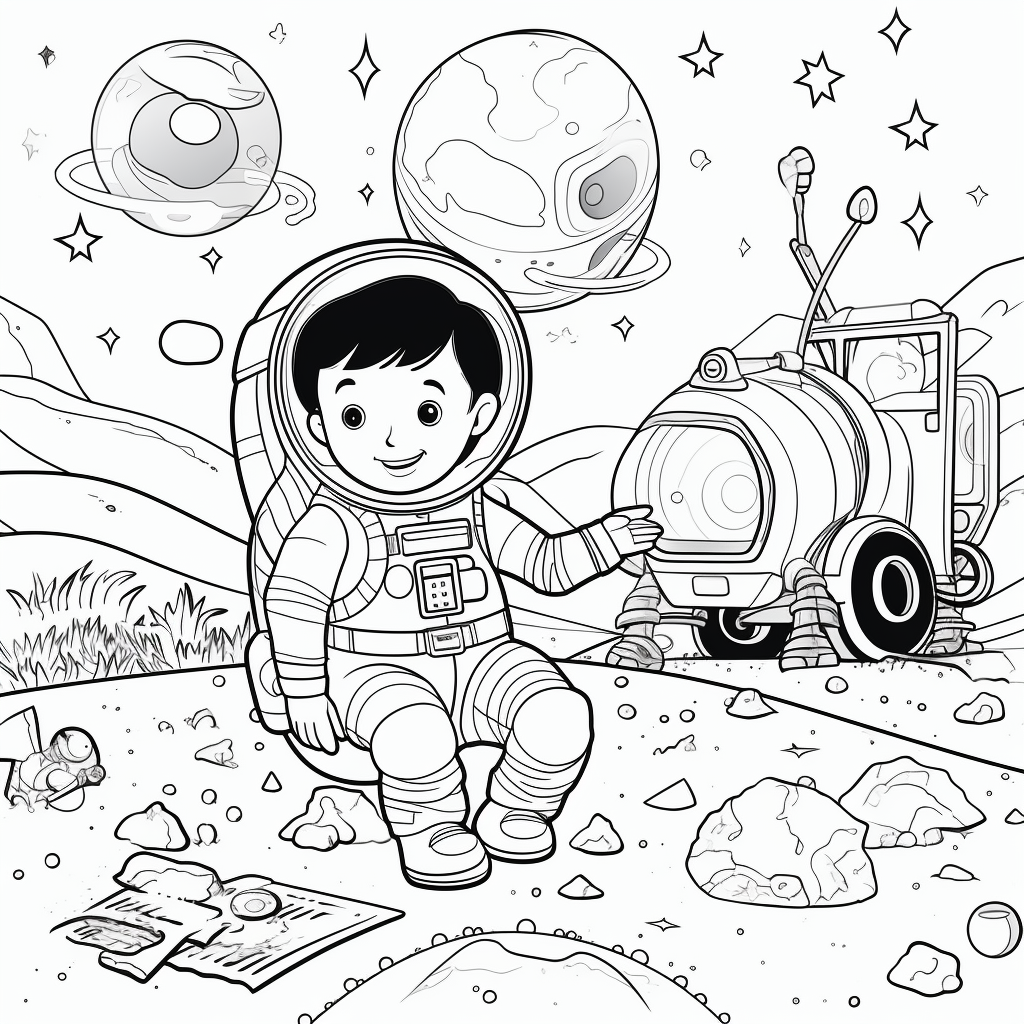 kosmonauta na planecie kolorowanka