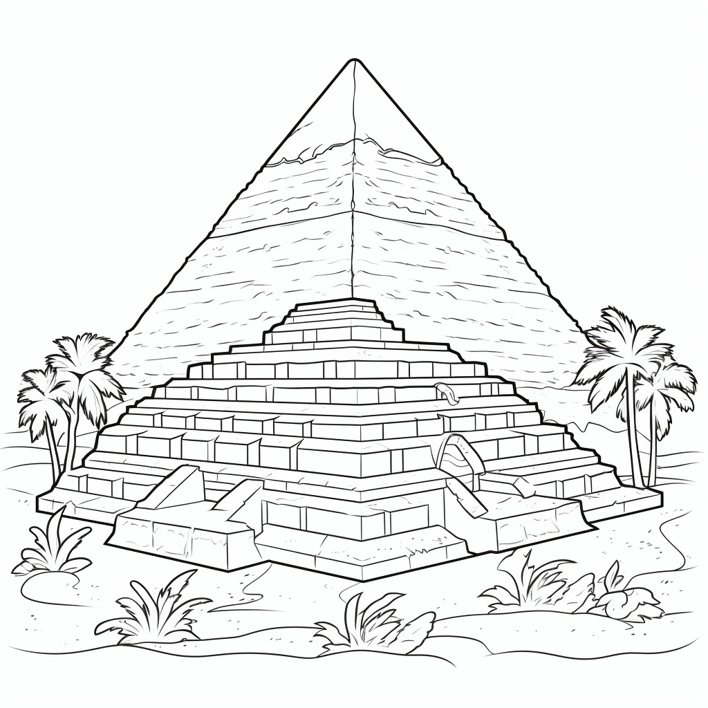 Piramida kolorowanka do druku dla dzieci