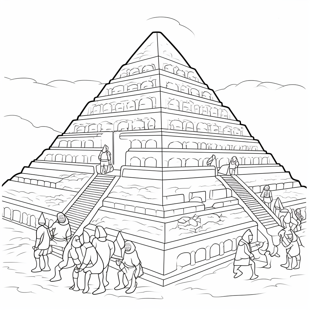 Piramida kolorowanka do druku