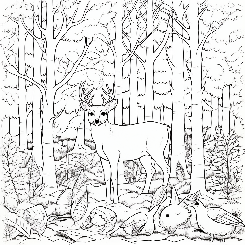 Zwierzęta w lesie do pomalowania