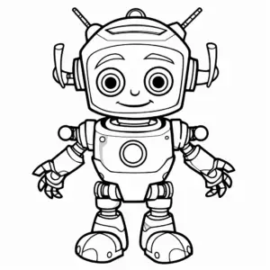 Robot kolorowanka z mechanicznym przyjacielem