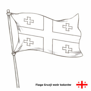 Flaga Gruzji kolorowanka do druku