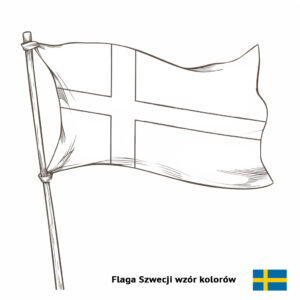 Flaga Szwecji kolorowanka darmowe wydruki
